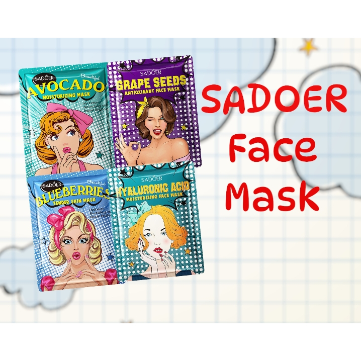 SADOER มาส์กหน้า เพิ่มความชุ่มชื้น มี 4 สูตรให้เลือก