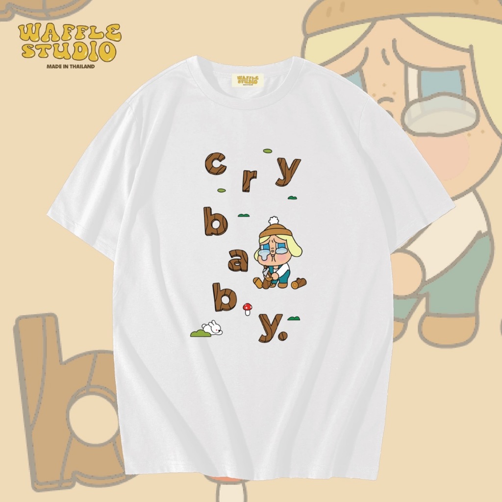 [ ส่งฟรี ] WS0001 เสื้อยืดโอเวอร์ไซส์ เสื้อยืดเกาหลี ผ้าคอตตอน100% เสื้อยืด Crybaby ครายเบบี้ Pop Mart WAFFLE STUDIO