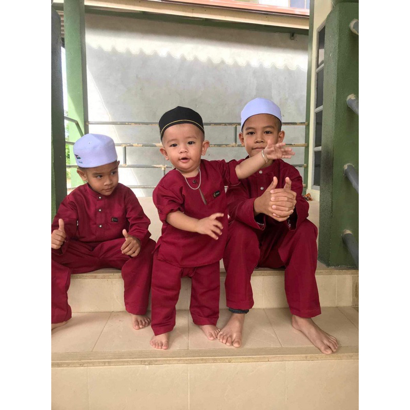 ทักแชก่อนสั่ง เสื้อเด็กมุสลิมชาย3เดือน-5ปี งานเนียบ เนื้อผ้าเอสบีไลน์ แขนสามส่วน