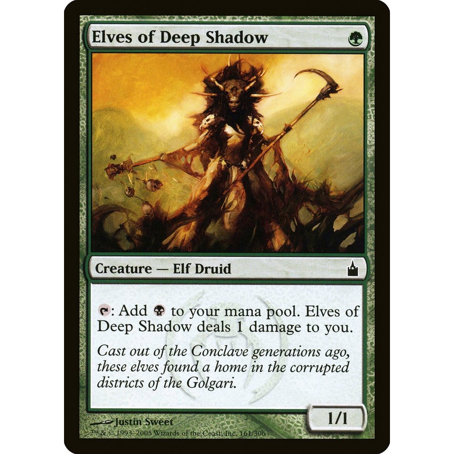 Elves of Deep Shadow สภาพ EX การ์ด Magic The Gathering ของแท้ MTG จากชุด Ravnica