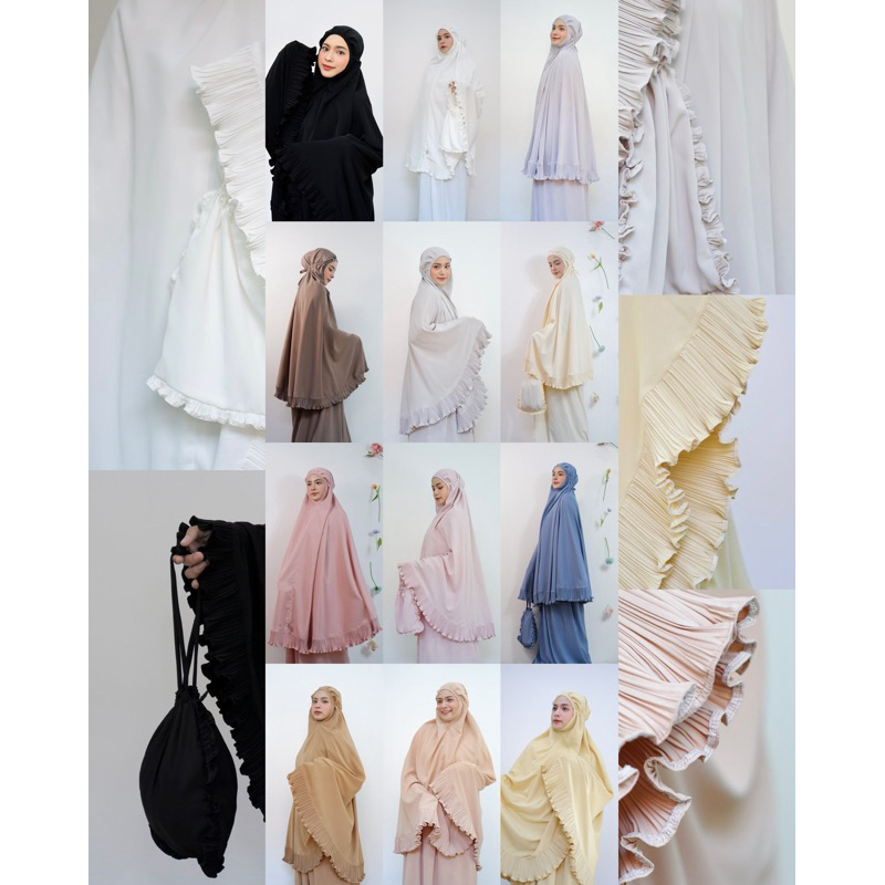 💓ชุดละหมาดสีพื้น เนื้อผ้าBmใส่สบายดีเทลปลายพลีทl