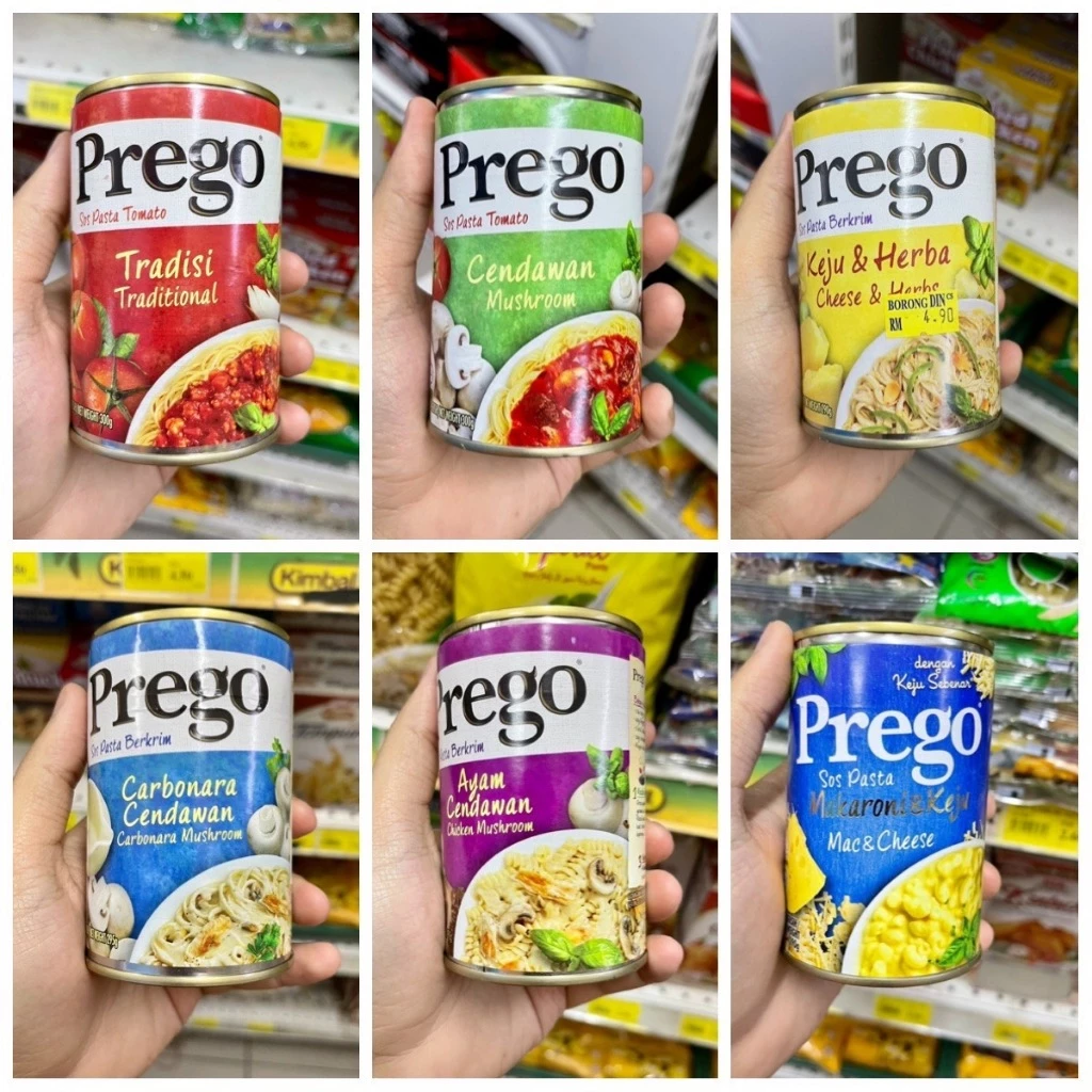 prego sauce พรีโก้ ซอสพาสต้า สำเร็จรูป กระป๋อง 290-300 ml