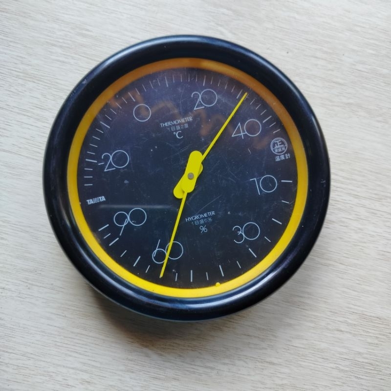 thermometer hygrometer🕟 TANITA เทอร์โมมิเตอร์ 🕗ไฮโกรมิเตอร์ 🎈ที่วัดอุณหภูมิ สีดำขอบเหลือง