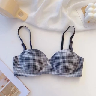 [ส่งจากไทย] 𝑩𝒓𝒂𝑩𝒓𝒂𝑩𝒓𝒂 #bra-254 เสื้อชั้นใน ไร้โครง ผ้านิ่ม ลายสก๊อต สีพาสเทล