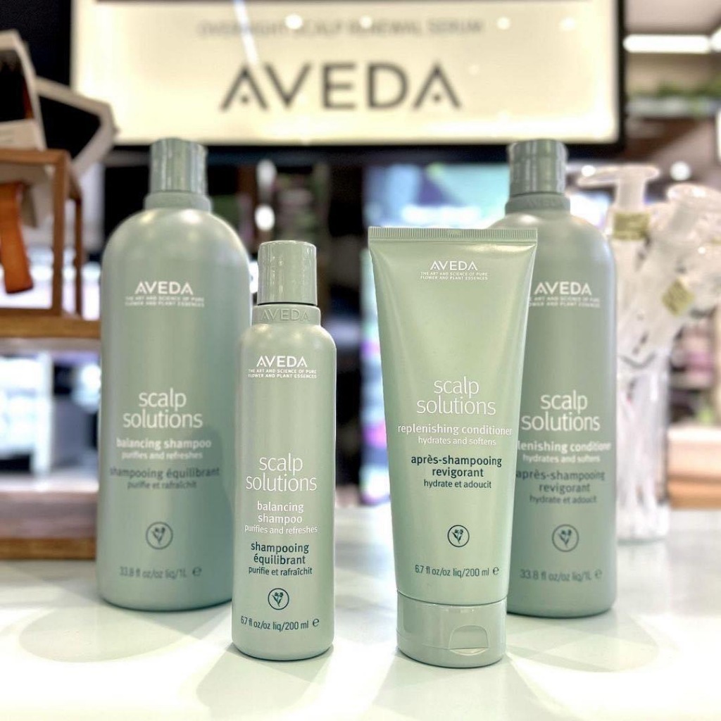 (ฉลากไทย) AVEDA Scalp Solutions Balancing Shampoo - Conditioner & Scalp Treatment & Overnight Serum