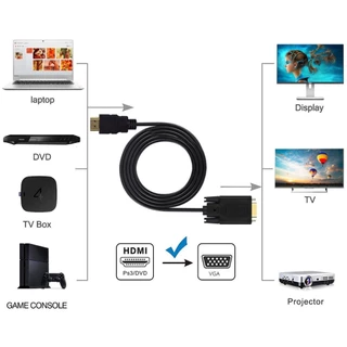 1080P HDMI to VGA Converter Cable,Adapter HDMI to VGA cable(black)