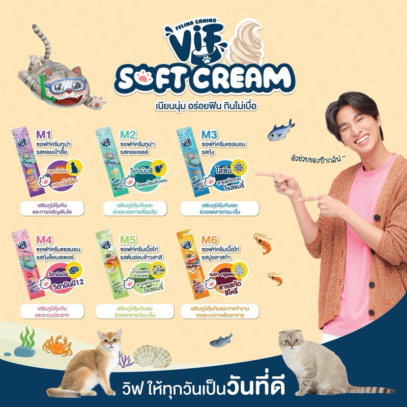 [แพ็ค 40ชิ้น] VIF ขนมแมวเลีย ขนาด 15g x 40ชิ้น