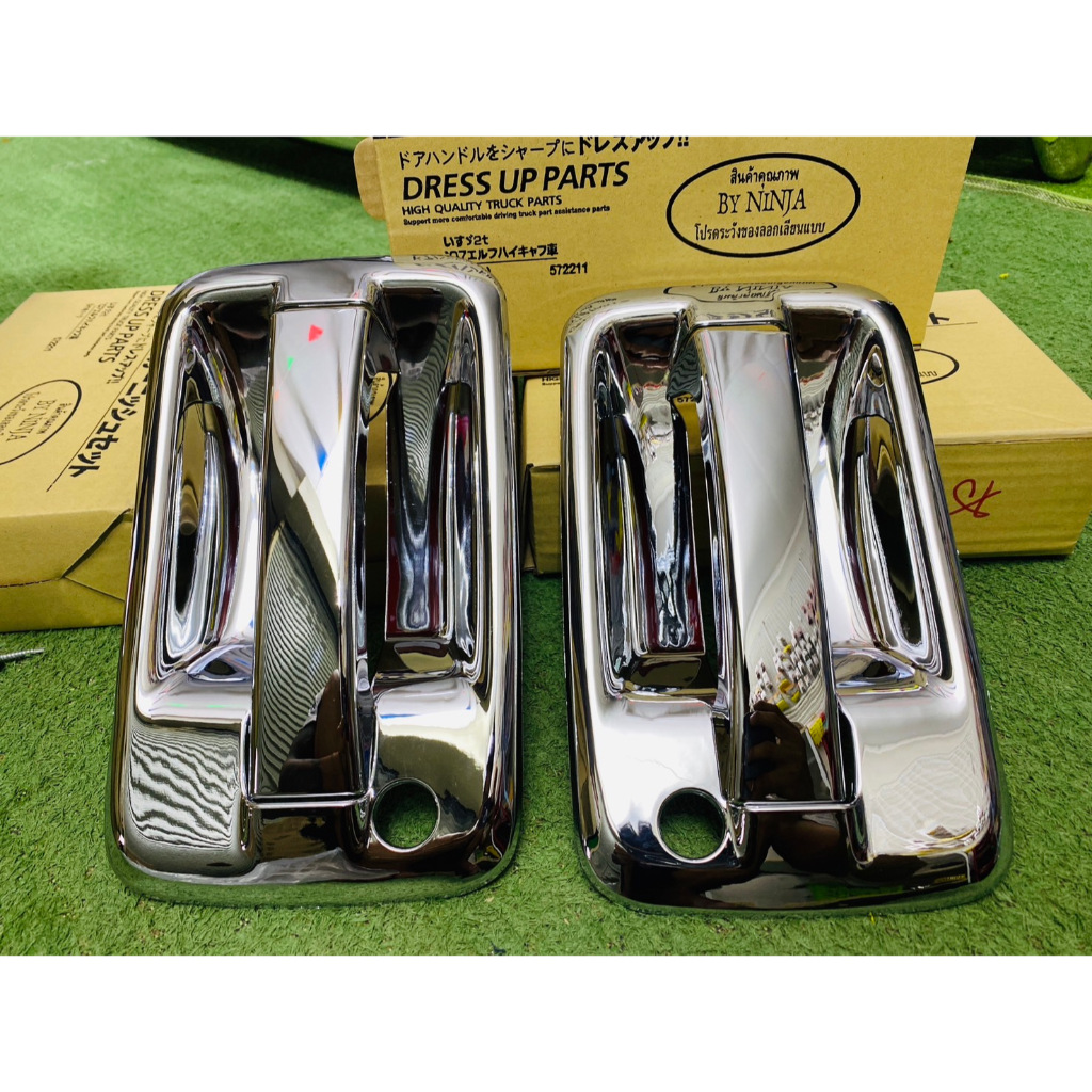ชุดฝาครอบมือเปิดประตู  โครเมียมแท้ (4 ชิ้น/ชุด)  ISUZUอีซูซุ DECA 300 360 FRR 190 210 NPR 150 NQR 175