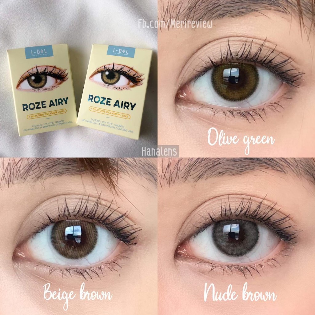 Hanalens/idollens (uria) รุ่น roze airy เลนส์รายเดือน