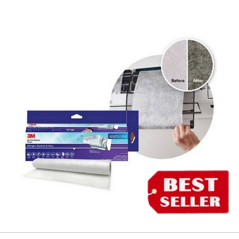 3M รุ่น 9809  แผ่นดักจับฝุ่นในอากาศ ขนาด 380 X 2700 มม. (ชนิดม้วน) รุ่นดักจับแบคทีเรีย*ของแท้100%