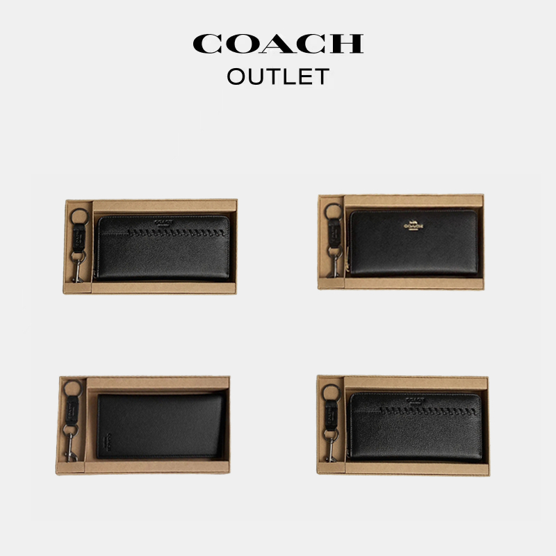 COACH กระเป๋าสตางค์ใบสั้น 75000 Men's Scratch Resistance Leather Wallet