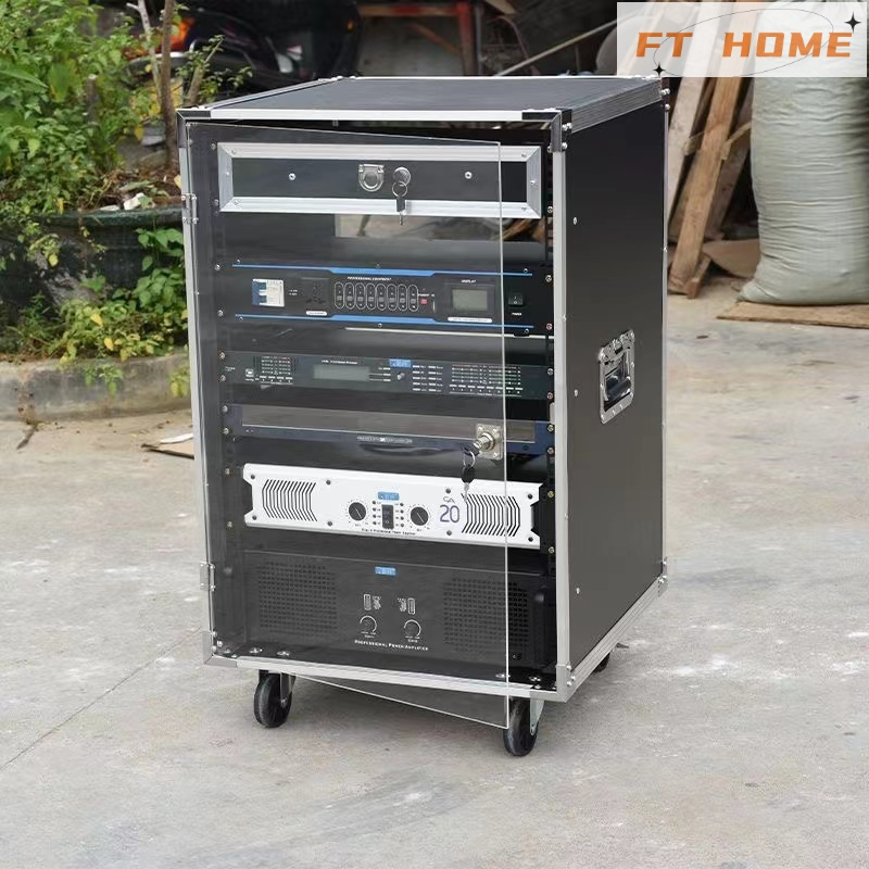 12U+ ประตูตู้ใส เครื่องขยายเสียงตู้ KTV เครื่องเสียงตู้ชั้นวาง