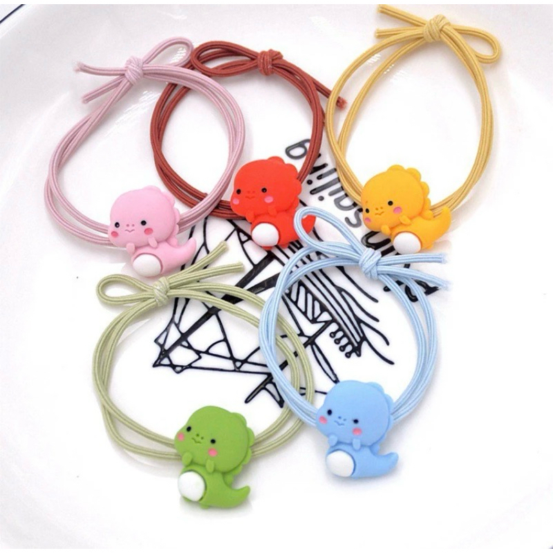 (A-006) ยางรัดผมไดโนเสาร์น้อยน่ารัก ยางมัดผม (เลือกสีได้)
