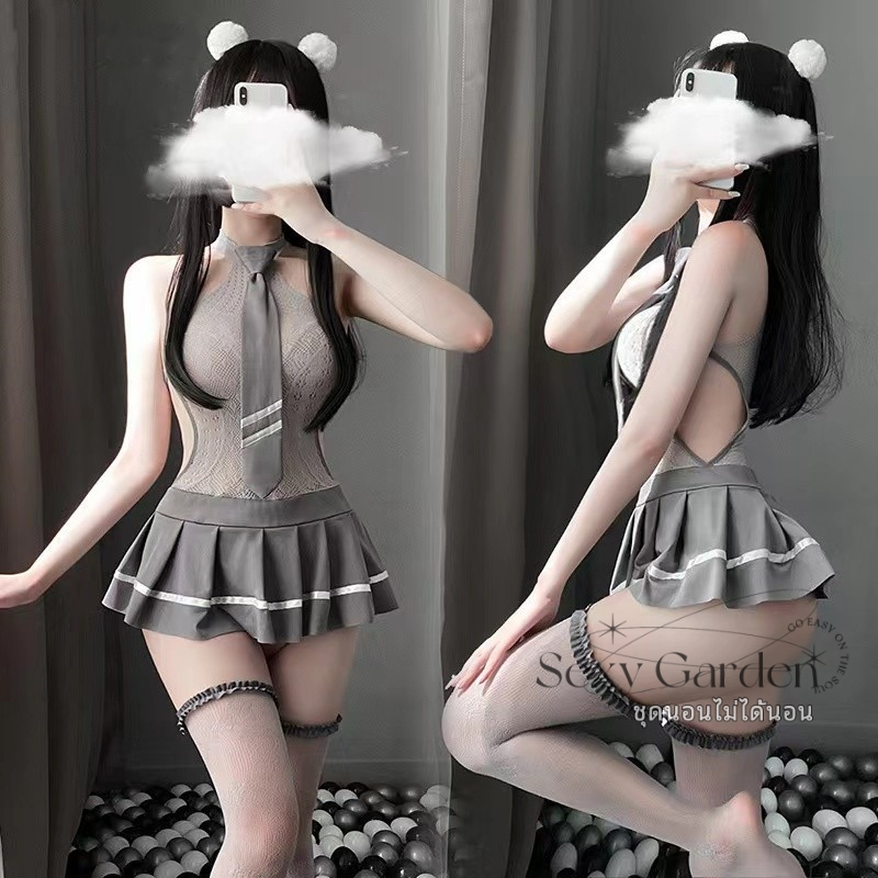 ยั่วยวนสามี ลูกไม้ นักเรียน ชุดเมดเซ็กซี่ ชุดคอสเพลย์เซ็กซี่ มีถุงน่อง ส่งไวจากไทย1-2วัน