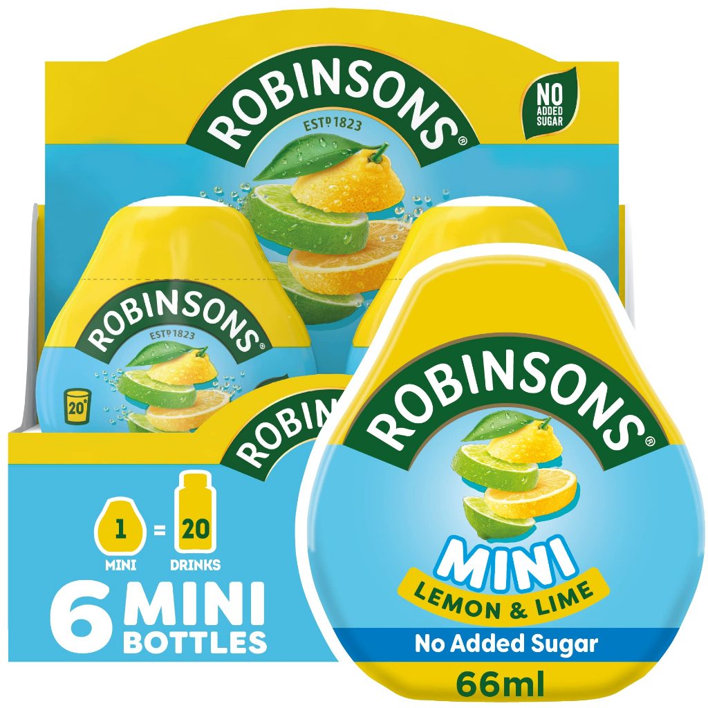 ROBINSON'S MINI * MAKES 20 DRINKS * Lemon & Lime Squash / Cordial - 66ml