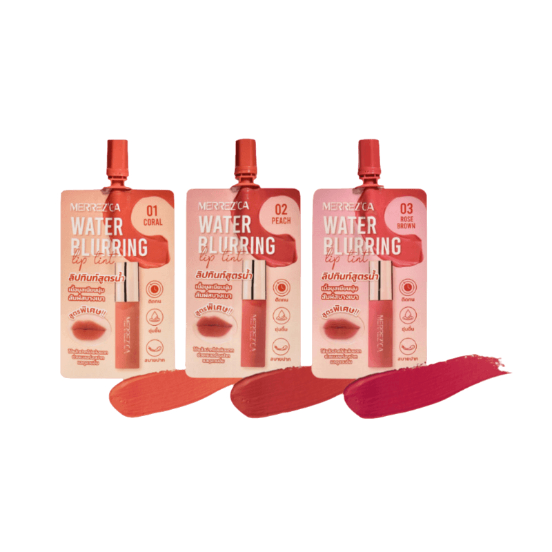 (1ซอง) Merrez'ca Water Blurring Lip Tint 2 มล. เบลอลิ่ง ลิป ทินท์