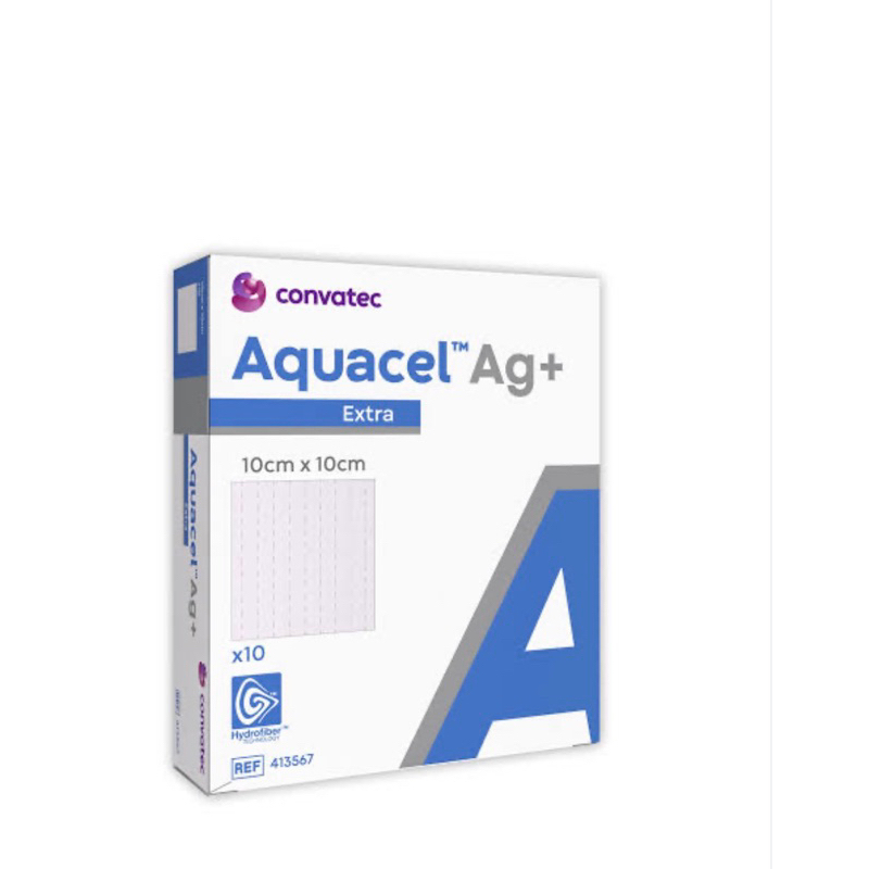 (ล็อตใหม่)Aquacel Ag+ Extra แผ่นแปะแผลกดทับ 10x10cm. 1 แผ่น Pharmaplex