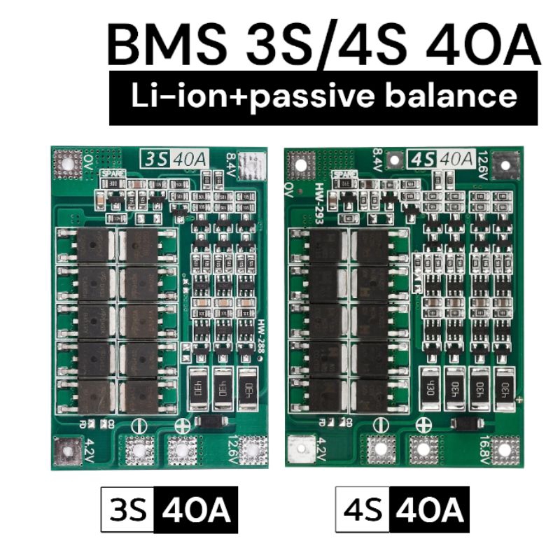 Li-ion bms 3.7v  3s 4s 40a