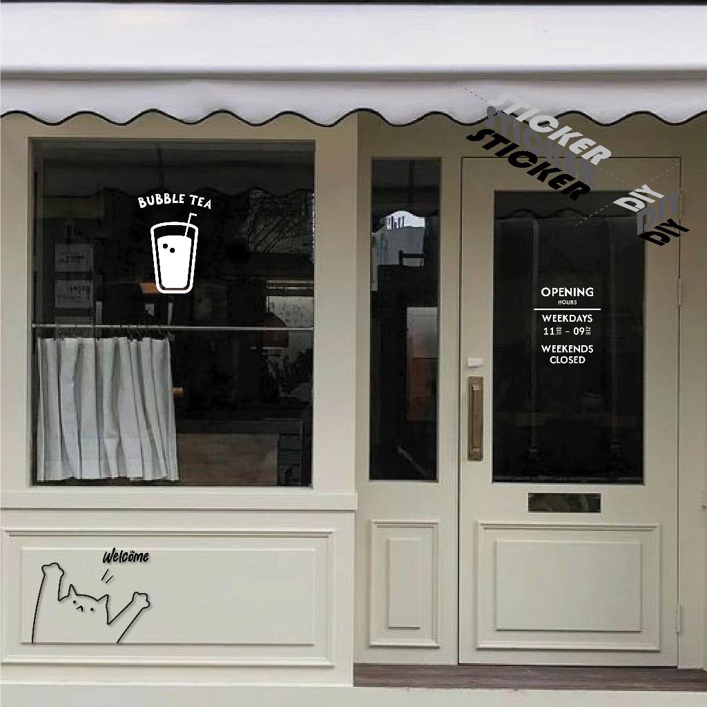 สติ๊กเกอร์ ชาไข่มุก / Bubble Tea / Cafe (PVC รูปที่ 3