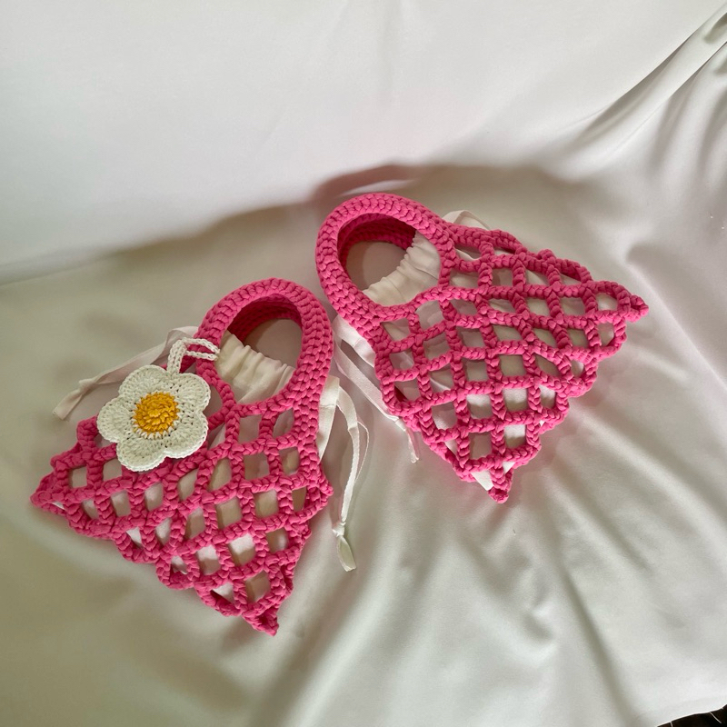 Summer bag [แถมดอกไม้ถักทุกออเดอร์!] กระเป๋าถักสไตล์เกาหลี