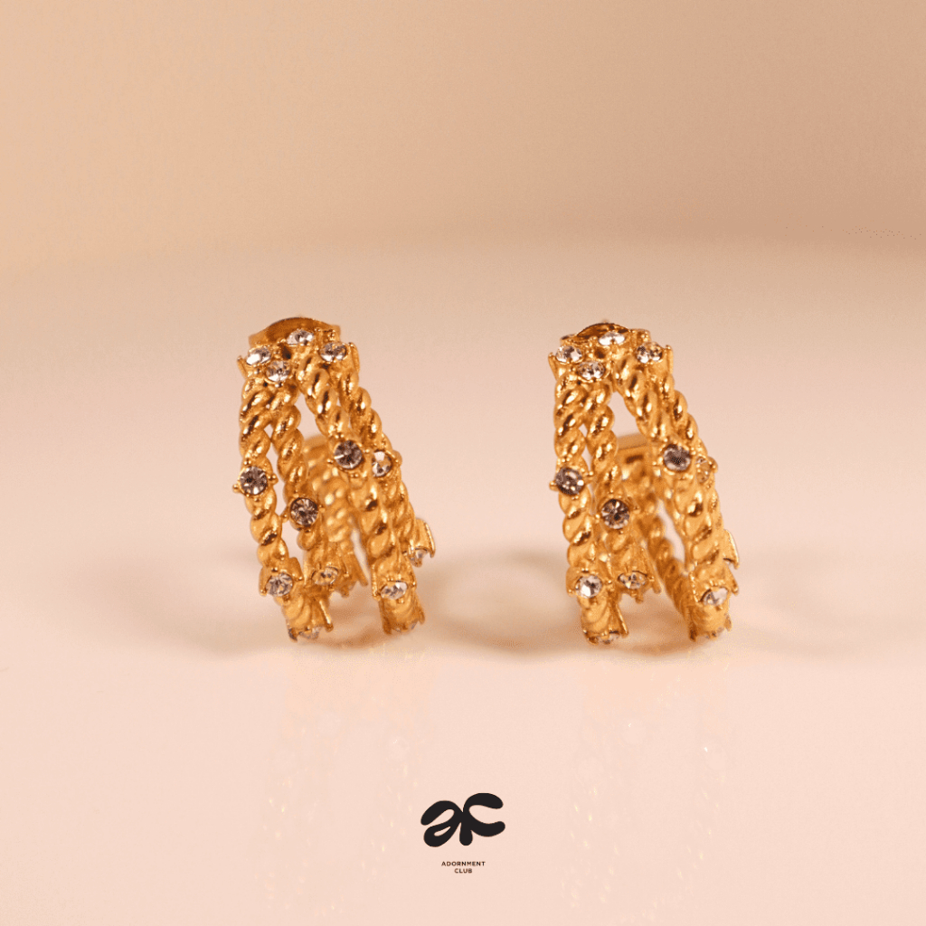 Adornment Club - Trinity Earrings ต่างหู l nickel free, waterproof, long-lasting