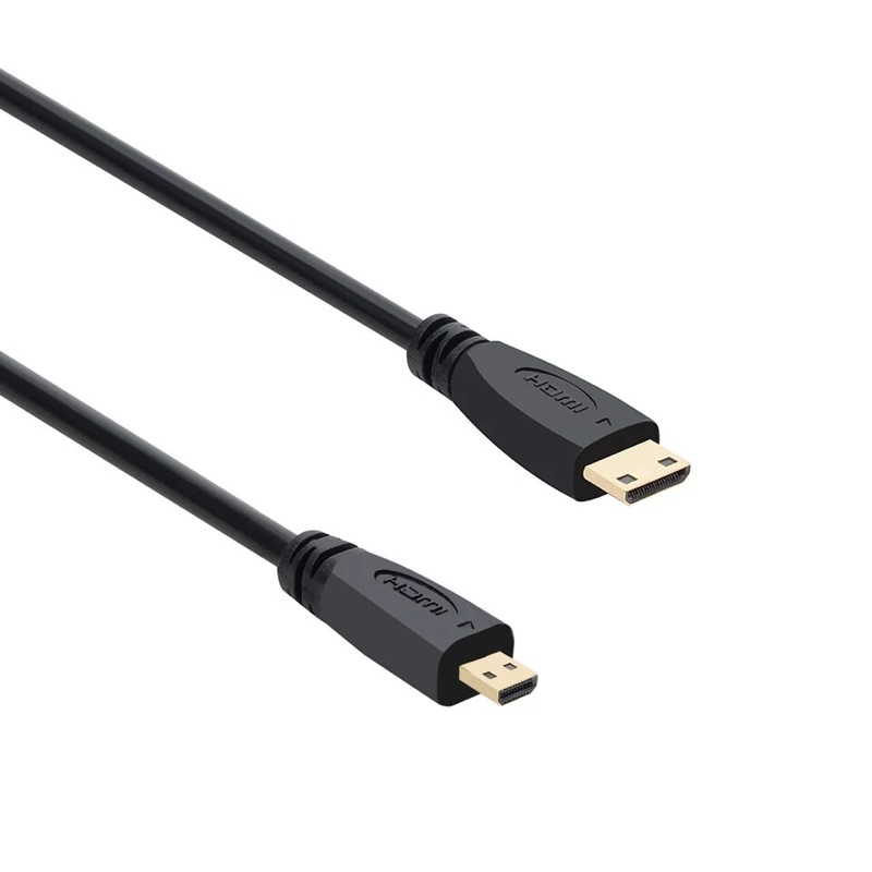 Micro HDMI To Mini HDMI-เข้ากันได้กับ Micro HDMI-เข้ากันได้ kabel sambungan วิดีโอ HD Mini HD สายแปลง0.3M