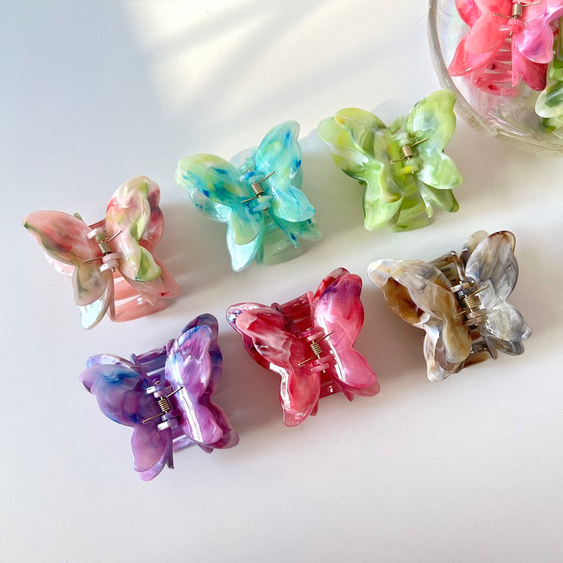 พร้อมส่ง กิ๊บติดผม Butterfly Double Wing Hair Claw ขนาด 6.5 cm. ราคาต่อชิ้น