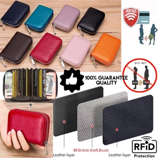 ผู้ถือบัตรป้องกัน RFID กระเป๋าเงินบัตรเครดิต PU กระเป่าเก็บบัตร กระเป๋าบัตร การ์ด บัตรเครดิต ATM RFID การปิดกั้นกระเป๋าส