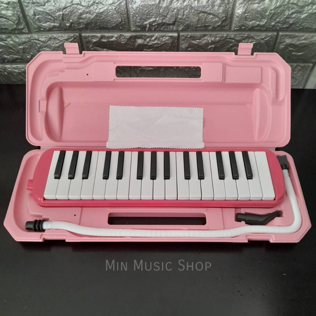 เมโลเดี้ยน 32คีย์ สีชมพู ลิ้นทองเหลืองแท้ไม่สนิม กินลมน้อย เสียงดีตรงโน๊ต ไม่เพี้ยน อุปกรณ์ครบชุด