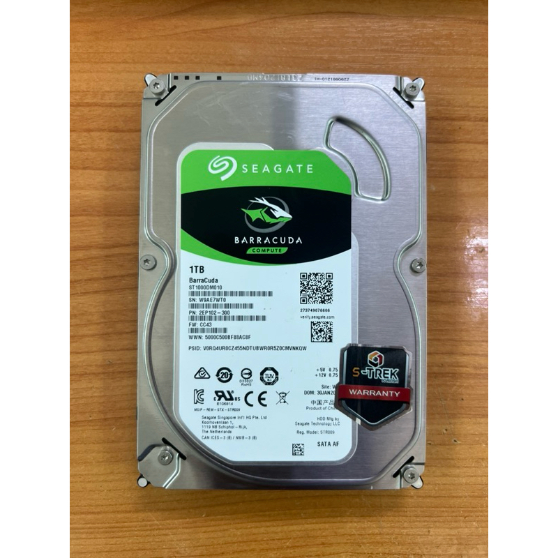 Hard Disk Seagate 1TB(1,000GB)/ 64MB/ Sata-3 มือ 2