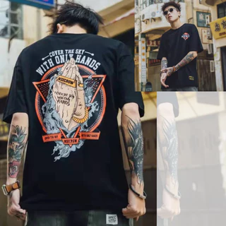 M - 10XL เสื้อยืด แขนสั้นคอกลม เสื้อยืดผู้ชาย ลายเท่ห์ๆสายแบดบอย คนอ้วนใส่ได้สบาย ไซส์ใหญ่ พร้อมส่ง