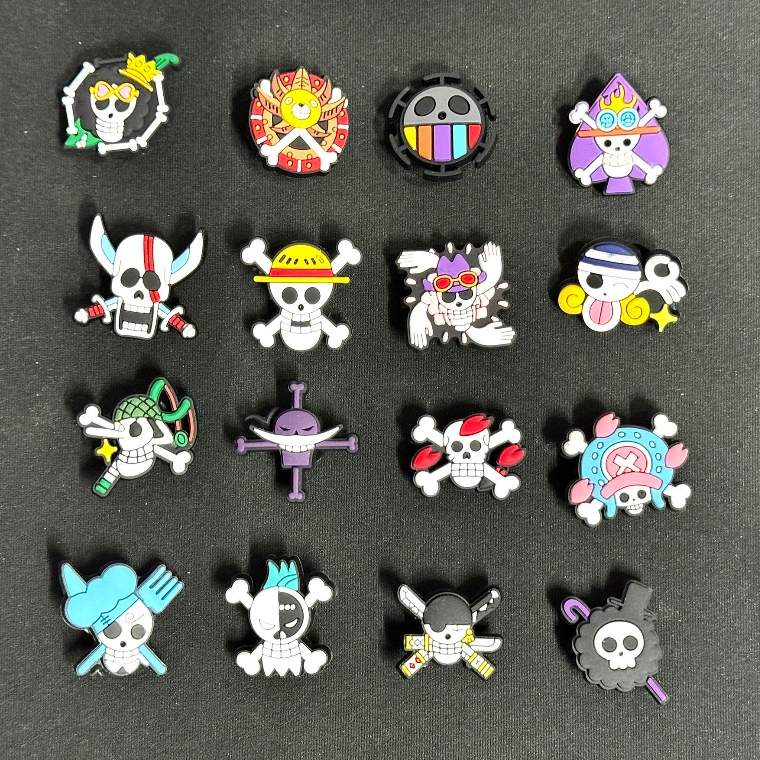 ตัวติดรองเท้า Jibbitz อุปร์กรณ์เสริม ติดรองเท้า ลาย การ์ตูน Crocs pin พร้อมหมุด หัวเข็มขัดยึด พร้อมติด 1 ชุดมี 16  ชิ้น