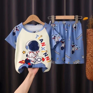 ชุดนอนเด็กลายน่ารัก แขนสั้นขาสั้น นื้อผ้านุ่มใส่สบาย