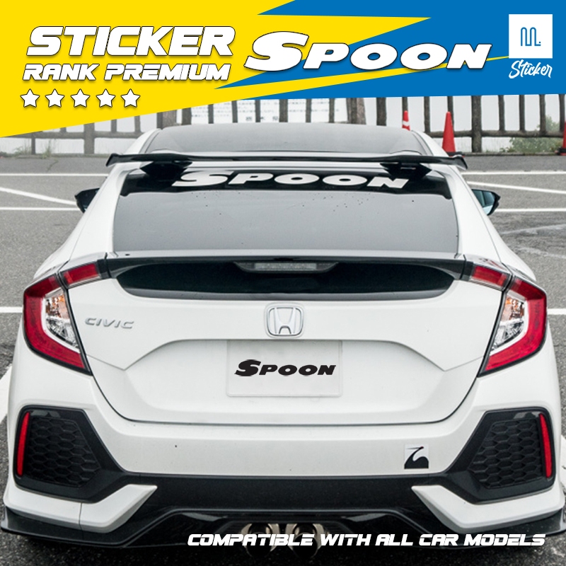 spoon เกรดพรีเมี่ยม สติ๊กเกอร์Spoon สติ๊กเกอร์สปูน สติ๊กเกอร์Spoonติดหลังรถ สติ๊กเกอร์แปะกระจกแบบรถแ