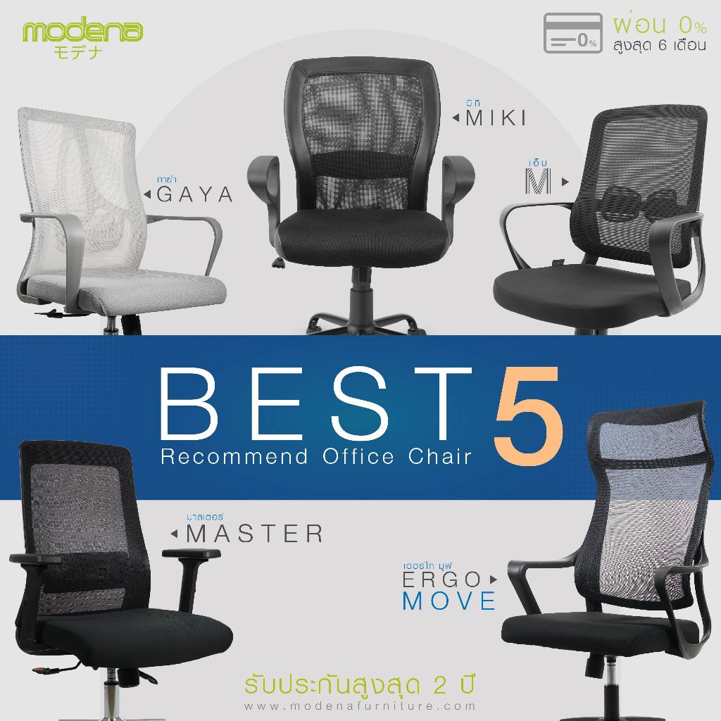 Modena รวมรุ่นเก้าอี้ทำงาน ราคาสบายๆ 5 รุ่น - ใช้งานที่บ้าน ใช้ที่สำนักงาน