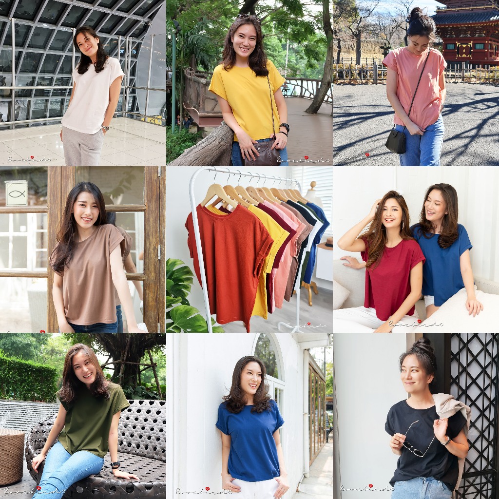 เสื้อแขนพับ BACK IN STOCK but LONGER  ผ้าคอตตอน100% ใส่สบาย แขนพับเย็บติดตัวเสื้อ