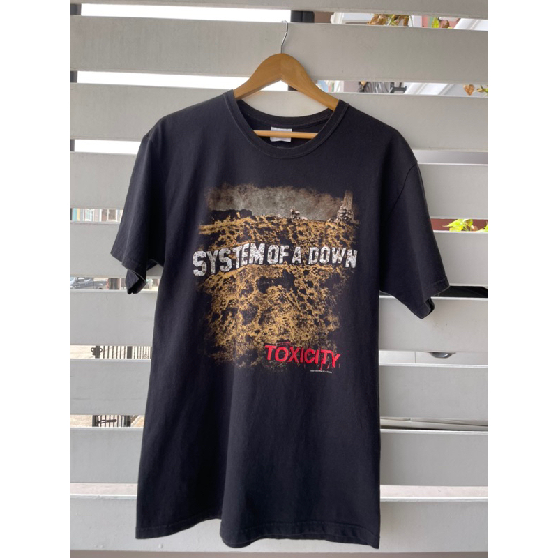 เสื้อ System of a Down 🧪toxicity 2001 วินเทจ แบรนด์ Hanes ไร้ตำหนิ วัยรุ่นy2k