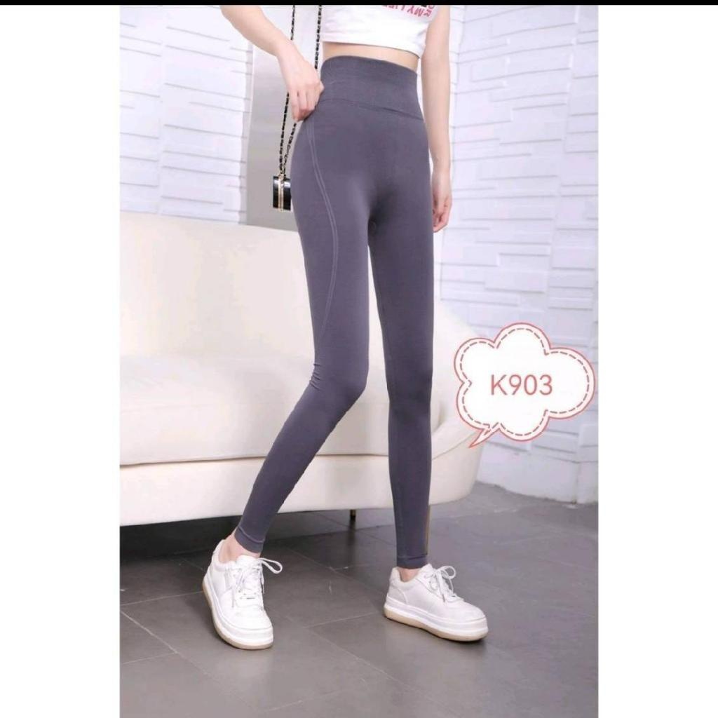 ผ้านิ่มเด้งๆ กางเกงขายาว ที่มีสีหลากหลาย กางเกงโอเวอร์ไซส์ทรงกระบอกเอวยางยืด กางเกงแฟชั่นนำเข้า รุ่น K903