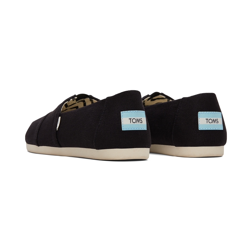 TOMS รองเท้าลำลองผู้หญิง สลิปออน รุ่น Alpargata Black Heritage Canvas (CE) รองเท้าลิขสิทธิ์แท้