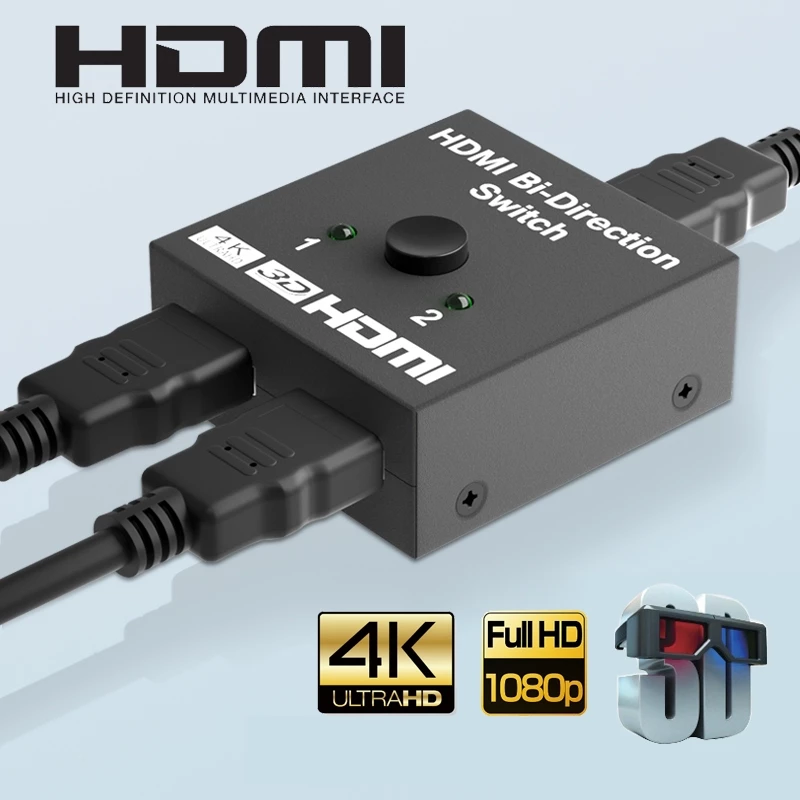 4k HDMI bi-Direction Smart Switcher 2 in 1Ultra HD สําหรับ PS4 / Xbox /HDTV /โฮสต์คอมพิวเตอร์ / แล็ปท็อป / เกมคอนโ