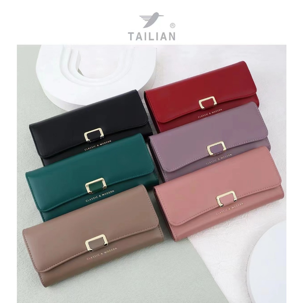 กระเป๋าสตางค์ใบยาว CLASSIC&MODERN กระเป๋าสตางค์ใบใหญ่ 3พับ กระเป๋าสตางค์ยาวของผู้หญิง พร้อมกล่อง 560