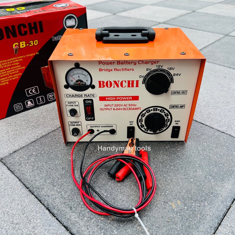 BONCHI ตู้ชาร์จแบตเตอรี่ เครื่องชาร์จแบต รุ่น CB-30 เป็นเครื่องชาร์ตแบตอเนกประสงค์แบบปรับโวลท์ได้ ตั้ง แต่ 6,12,18,24 V