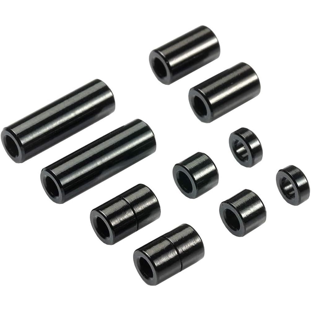 บูทอลู สีดำ Tamiya 95481 - Aluminum Spacer Set (12/6.7/6/3/1.5mm, 2Pcs. Each) (Black) ของใหม่ แท้100