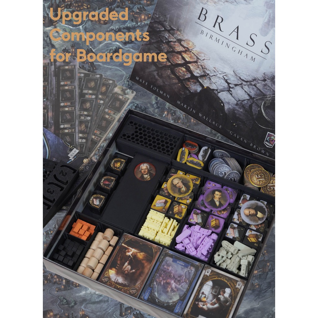 Organizer Brass Birmingham Boardgame กล่องจัดเก็บอุปกรณ์ Component / Insert / Player Box / Token สำห