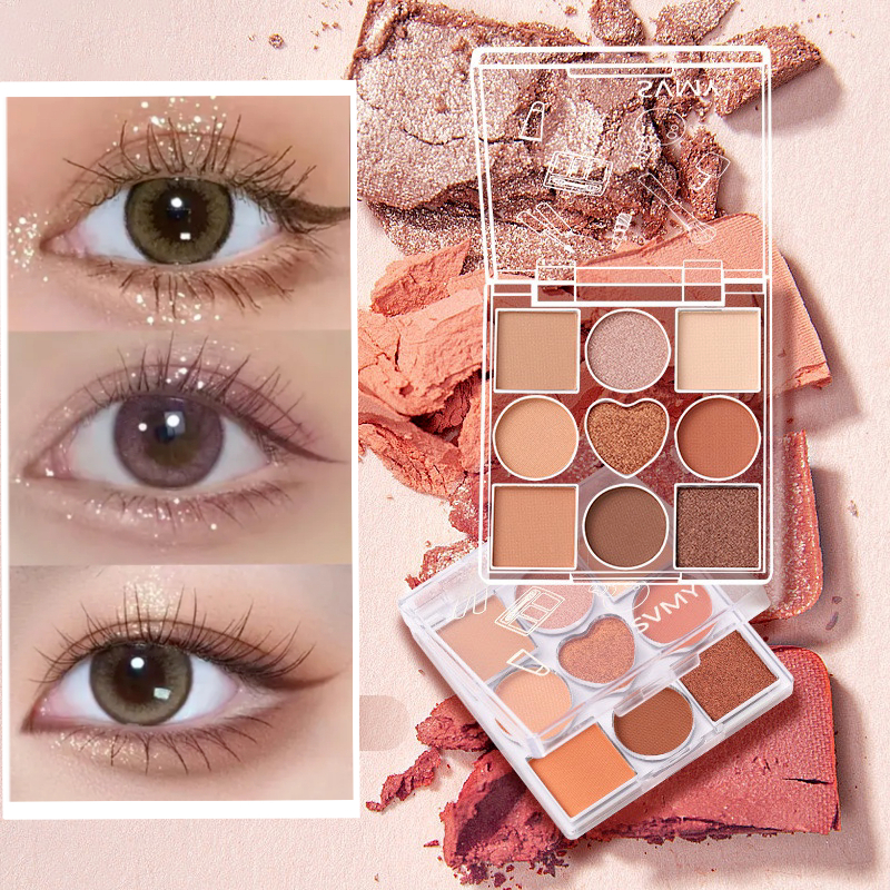 Eyeshadow Disc Powder Palette พาเลททาตา9สี สีสวยมากและติดทนนาน