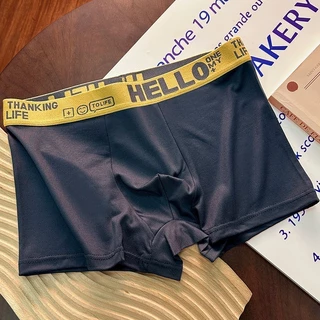 [ส่งจากไทย] 𝑩𝒓𝒂𝑩𝒓𝒂𝑩𝒓𝒂 #p-075 กางเกงในผู้ชาย บ็อกเซอร์ Boxer เนื้อผ้านิ่ม ลาย Hello
