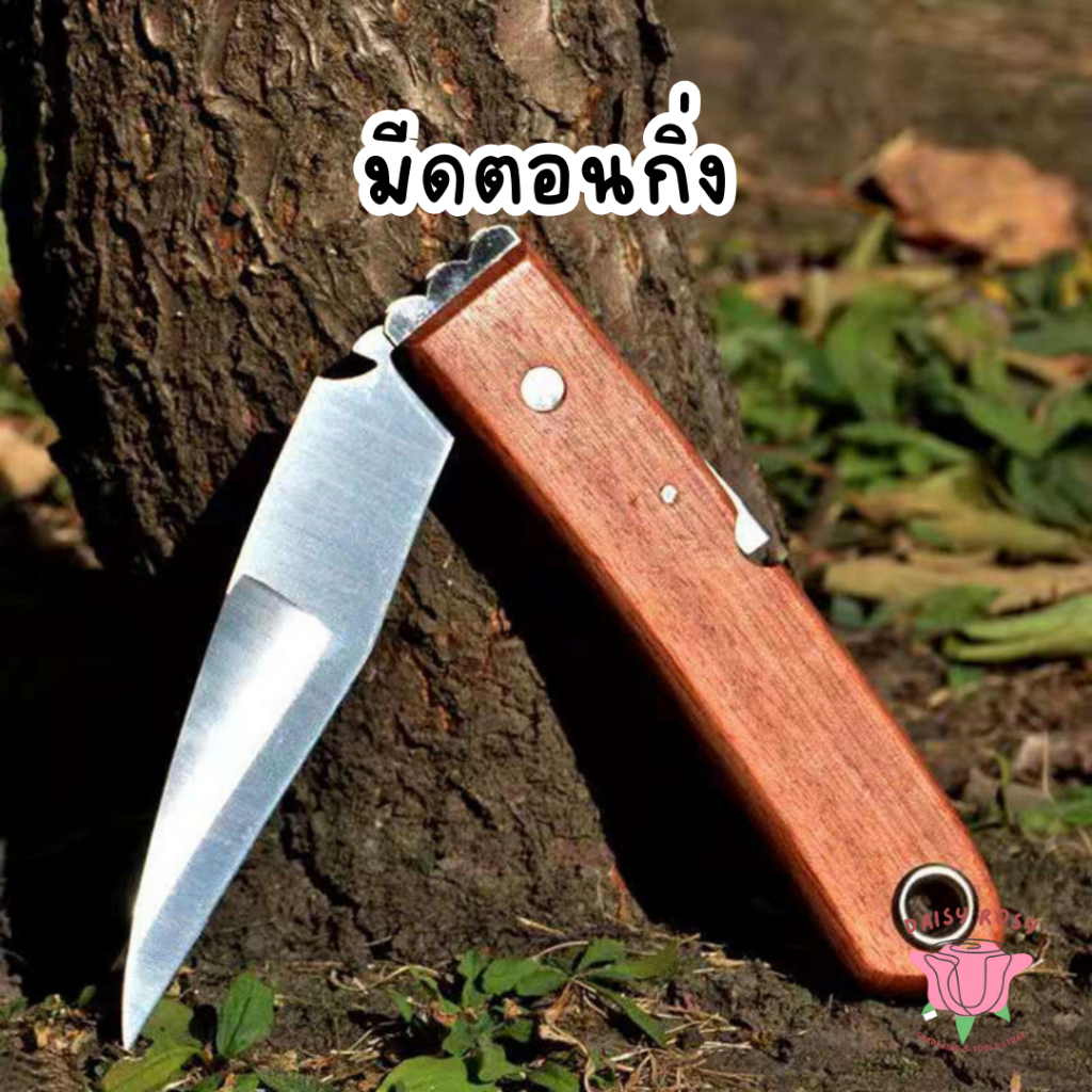 มีดตอนกิ่ง ติดตา ชำกิ่ง ขนาด 7.5 - 8 นิ้ว วัสดุทำจากใบมีดสแตนเลส ปลายแหลม คม