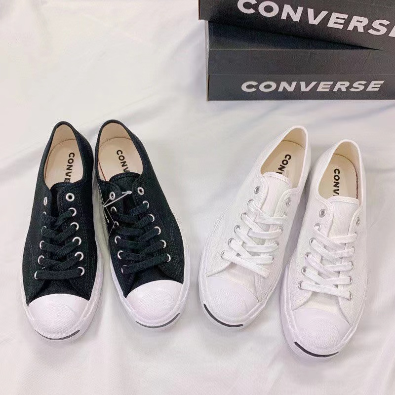 【ของแท้】Converse jack purcell คอนเวิร์ส รองเท้าผ้าใบ สีดำ ขาว Low top sneakers UNISEX（จัดส่งไวมาก🚛）
