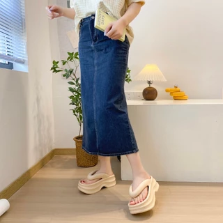 D813 รองเท้าส้นสูงหนา 6 ซม. รองเท้ายางพารา มี 4 สี