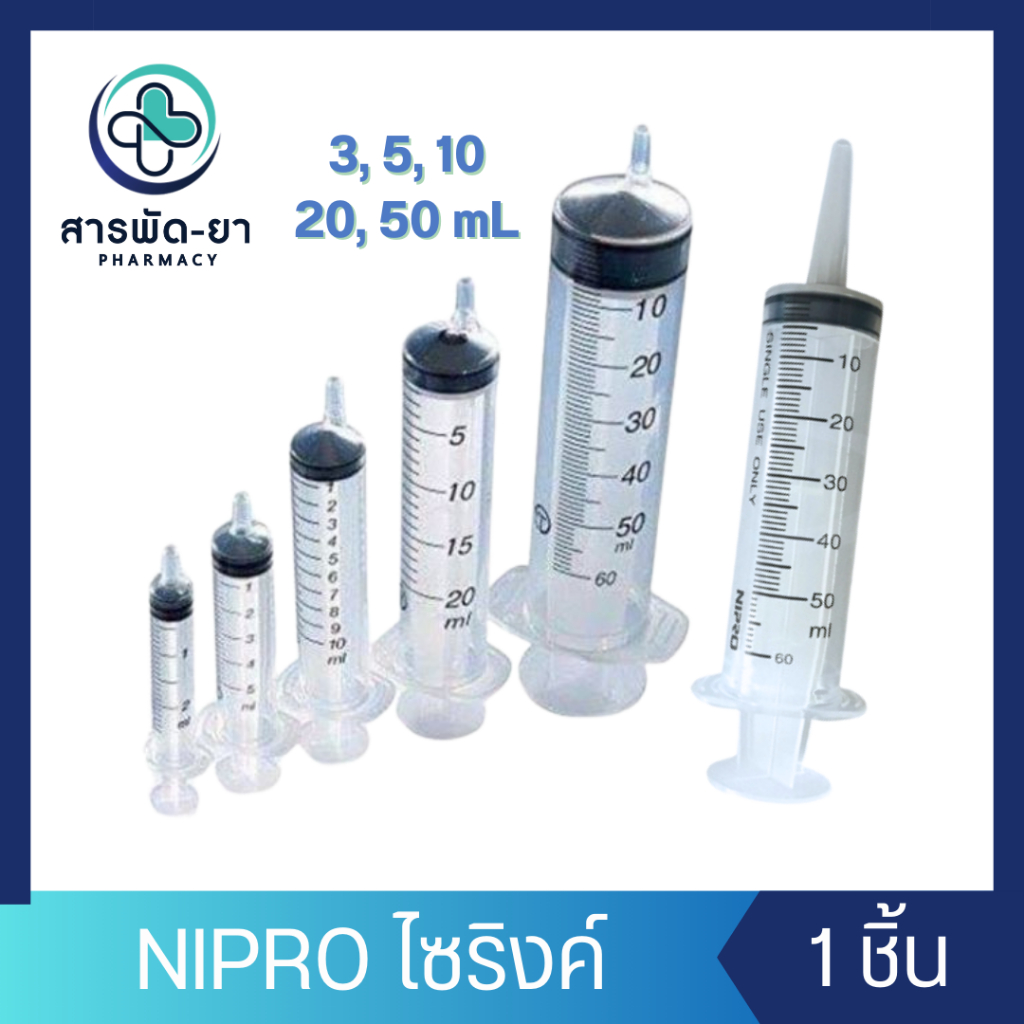 [แบ่งขาย] NIPRO Syringe ไซริงค์ กระบอกฉีดยา ล้างจมูก หลอดป้อนยา หลอดตวง ป้อนอาหาร  นิโปร ขนาด 3 5 10 20 50 mL